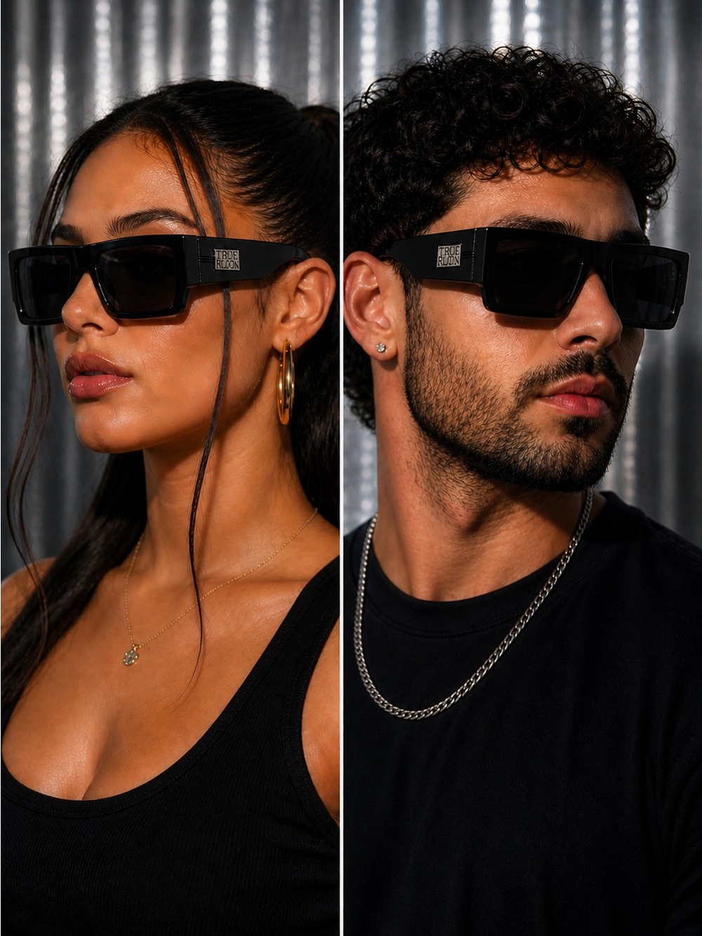 True Religion-UniSex TRM1894X-4MBF-S Matte Black Oversized Square Sunglasses NWT